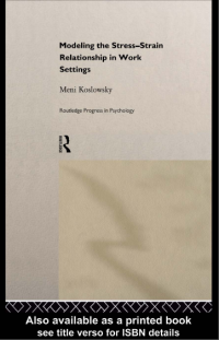 Ebook : Modelling The Stress–strain Relationship In Work Settings