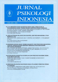 Jurnal Psikologi Indonesia Vol. X No. 1 Tahun 2013