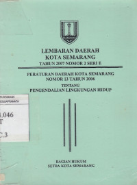 Peraturan Daerah Kota Semarang No.13 Tahun 2006